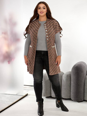 Подовжена жилетка альпака MAX-A919T1100