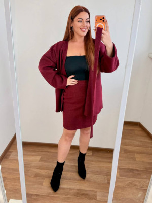 Кашеміровий костюм з спідницею MA-N2147T600 Кашеміровий костюм з спідницею MA-N2147T600