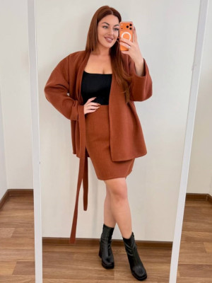 Кашеміровий костюм з спідницею MA-N2147T600 Кашеміровий костюм з спідницею MA-N2147T600