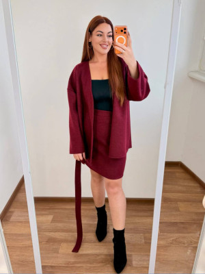 Кашеміровий костюм з спідницею MA-N2147T600 Кашеміровий костюм з спідницею MA-N2147T600