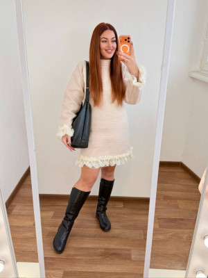 Кашемірова сукня з мереживом MA-N2148T600 Кашемірова сукня з мереживом MA-N2148T600