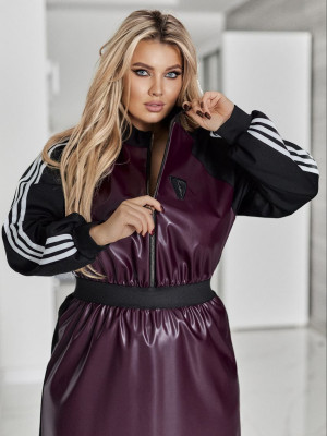 Комбинированное платье миди VOJ-A1045T640