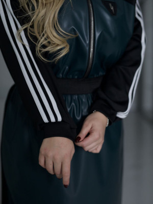 Комбинированное платье миди VOJ-A1045T640