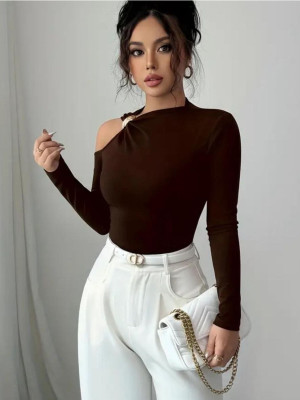 Стильный лонгслив с открытым плечом KC-A3354T350