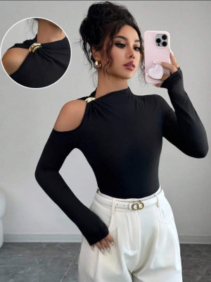 Стильный лонгслив с открытым плечом KC-A3354T350