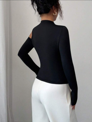 Стильный лонгслив с открытым плечом KC-A3354T350