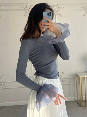 Лонгслив с воланами LK-A314T330