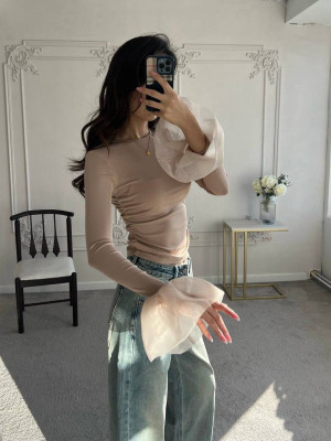 Лонгслив с воланами LK-A314T330