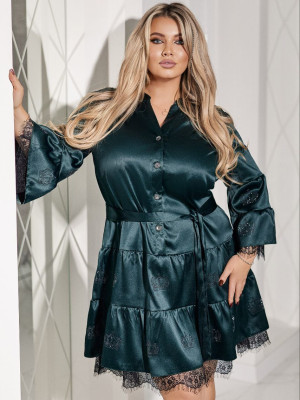 Шелковое платье с воланами VOJ-A1048T950