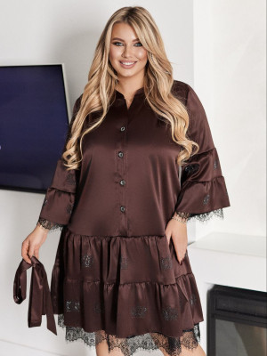 Шелковое платье с воланами VOJ-A1048T950