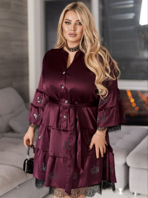 Шелковое платье с воланами VOJ-A1048T950