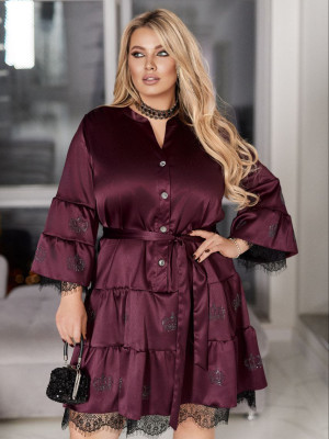 Шелковое платье с воланами VOJ-A1048T950