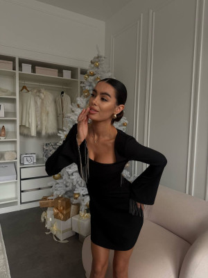 Платье с подвесками и открытой спиной SF-A5601T650