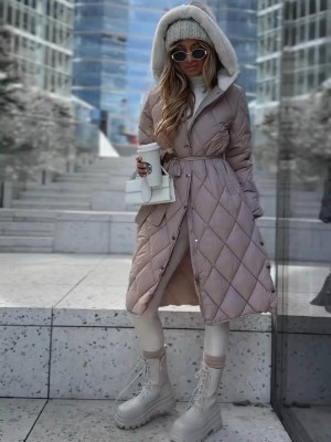 Тепла довга куртка на хутрі EST-A5719T1450