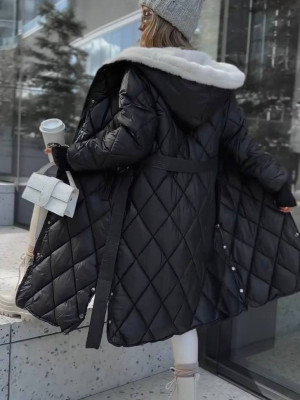 Тепла довга куртка на хутрі EST-A5719T1450