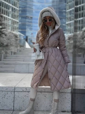 Тепла довга куртка на хутрі EST-A5719T1450