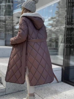 Тепла довга куртка на хутрі EST-A5719T1450