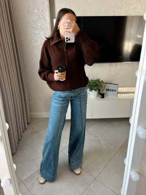 Вязаная кофта с молнией AMU-A6919T749