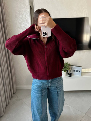 Вязаная кофта с молнией AMU-A6919T749