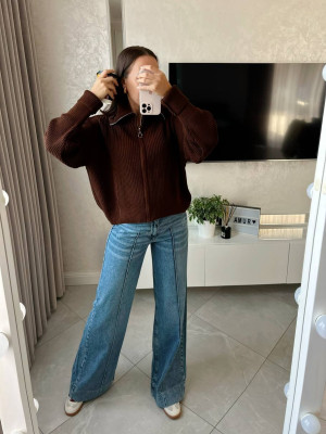 Вязаная кофта с молнией AMU-A6919T749