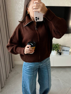 Вязаная кофта с молнией AMU-A6919T749