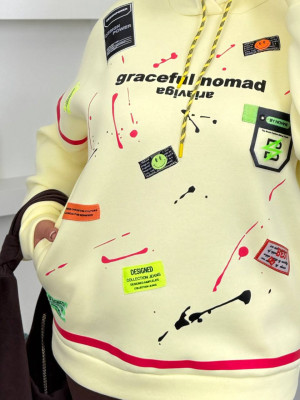 Яркий худи на флисе DOL-A394T790