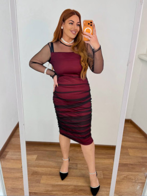 Коктейльное платье с сеткой MA-N2140T650