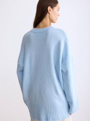 Довгий в'язаний светр AMU-A4737T599