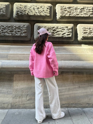 Довгий в'язаний светр AMU-A4737T599