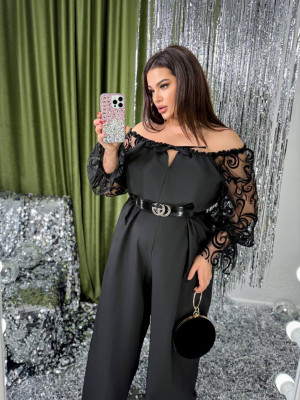 Комбинезон с ажурными рукавами YM-A7042T16