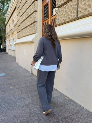 Ангоровый костюм с имитацией рубашки AP-A286T850