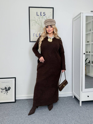 Длинное ангоровое платье рубчик AB-A1835T14