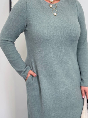 Длинное ангоровое платье рубчик AB-A1835T14