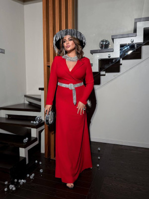 Длинное платье с открытой спинкой ANK-A1020.1T780