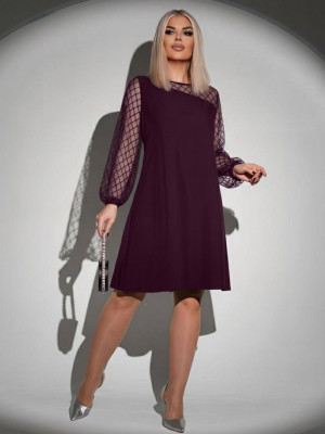 Свободное платье с сетчатыми вставками ACHK-A1983T450