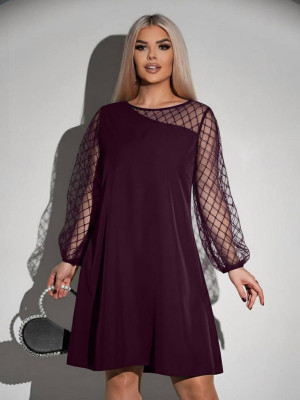 Свободное платье с сетчатыми вставками ACHK-A1983T450