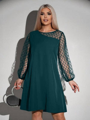 Свободное платье с сетчатыми вставками ACHK-A1983T450