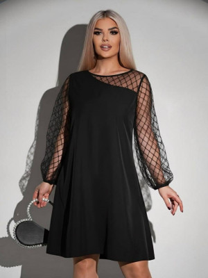 Свободное платье с сетчатыми вставками ACHK-A1983T450