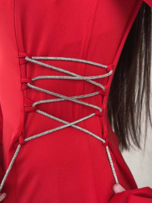 Шелковое платье со шнуровкой по бокам SF-A5608T700