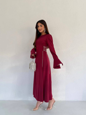 Шелковое платье со шнуровкой по бокам SF-A5608T700