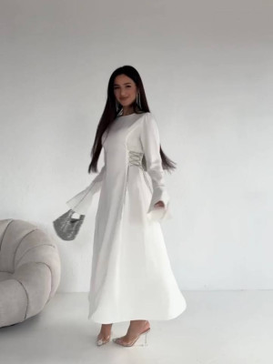 Шелковое платье со шнуровкой по бокам SF-A5608T700