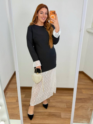 Платье со съемной гипюровой юбкой MA-N2154T600