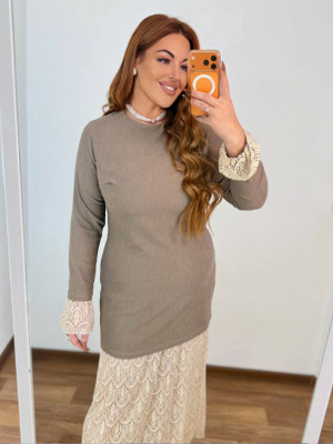 Платье со съемной гипюровой юбкой MA-N2154T600