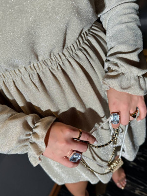 Коктейльное люрексовое платье ET-A8926T550