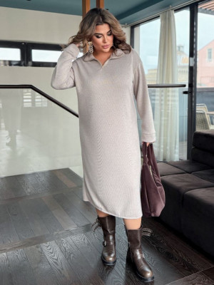 Тепла сукня з блискавкою на комірі ET-A771T600