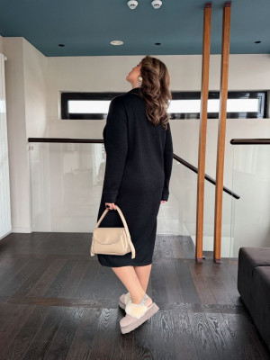 Тепла сукня з блискавкою на комірі ET-A771T600