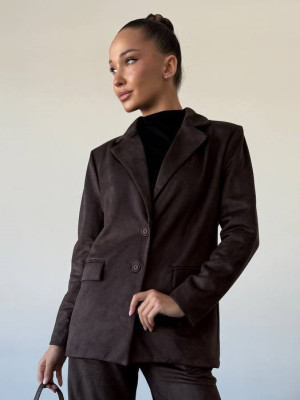 Замшевый свободный пиджак EY-A732T23