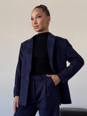 Замшевый свободный пиджак EY-A732T23