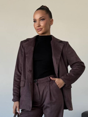 Замшевый свободный пиджак EY-A732T23