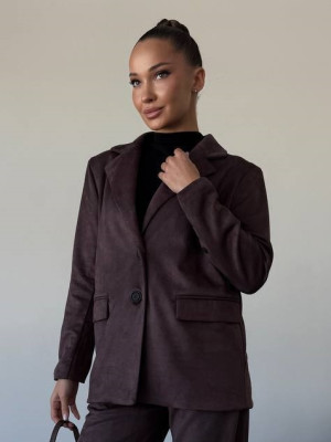Замшевый свободный пиджак EY-A732T23